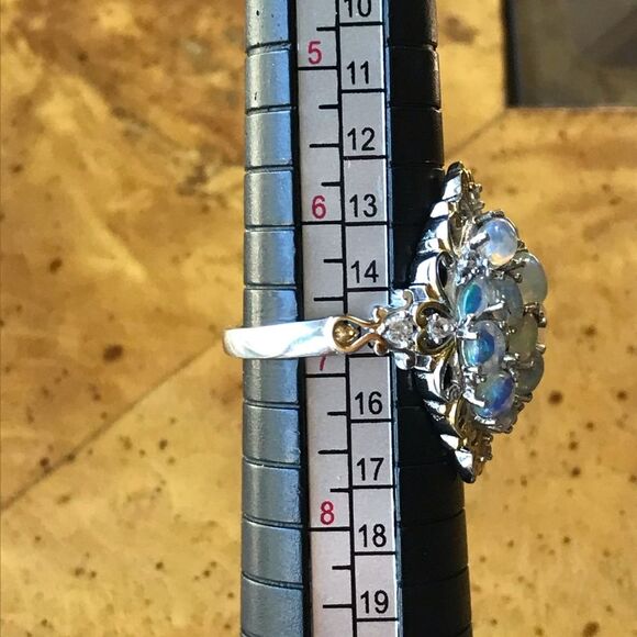 Natural Ethiopian Opal Sterling Silver Ring - Picture 7 of 8